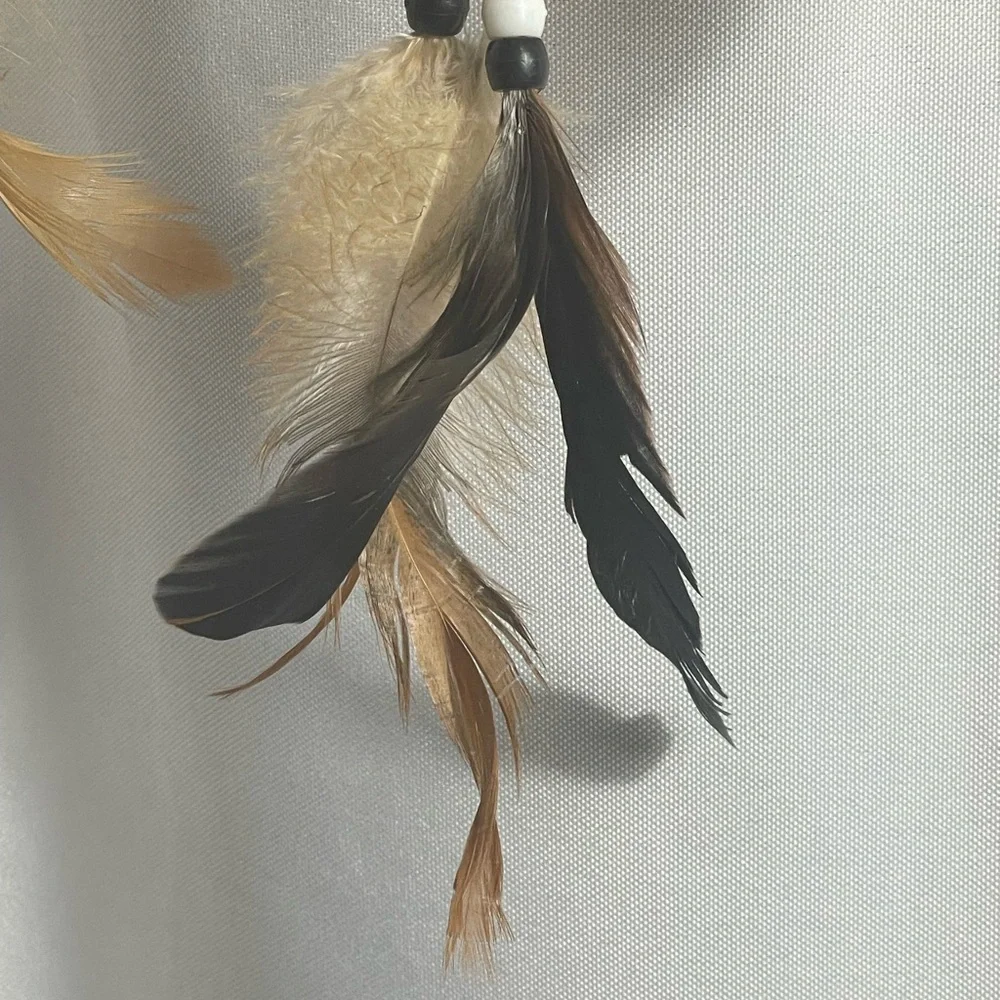 Elegant Black and Brown Dreamcatcher Feathers & Beads